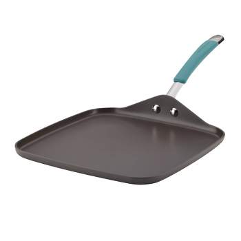 Rachael Ray Cucina Hard Anodized 11" Square Shallow Griddle Agave Blue Handle
