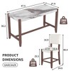 ChicFurnit Dining Sets Counter Height Faux Marble Table with Upholstered Chairs for Modern Spaces, Beige White, 51.25"*31.5"*5.1" - 3 of 4