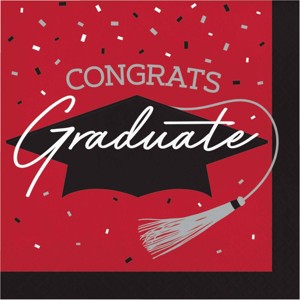 Creative Converting Graduate School Spirit Red Paper Napkins 108ct - 1 of 3