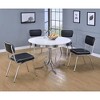 Vynxaria White and Chrome Round Dining Table - 3 of 4