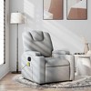 vidaXL Light Gray Fabric Massage Recliner Chair - Manual Recline, Vibration Massage, Plush Comfort with Cup Holders & Storage Side Pocket - 2 of 4