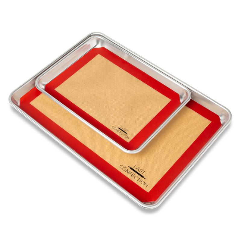 Last Confection Silicone Baking Mats, 2 Half Sheet and 1 Quarter Sheet - Set of 3 Non-Stick Professional Food Safe Tray Pan Liners, 4 of 8