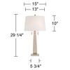 360 Lighting Lorena 29 1/4" Tall Modern Coastal End Table Lamp Pull Chain Sandstone Beige Brass Finish Metal Single White Shade Living Room Bedroom - 4 of 4