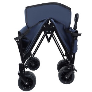 CAVINAS 3-in-1 Convertible Folding Wagon Cart with Rear-Mounted Folding Tabletop, Shopping Cart with Bench Seat for Camping, Shopping - 1 of 4