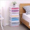 Homz Storage Cart, Medium 5 Drawer Plastic Rolling Container with Casters for Home and Office Organization, White Frame with Clear Drawers - 3 of 4