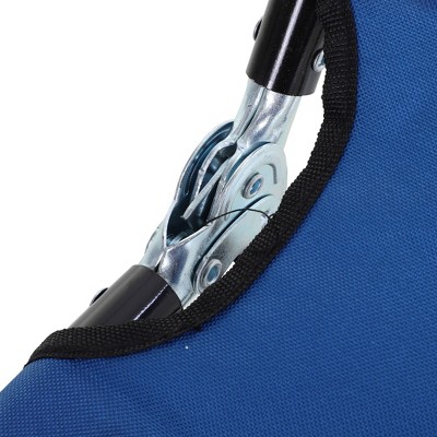Blue Steel Frame Folding Outdoor Chaise Lounge Chair