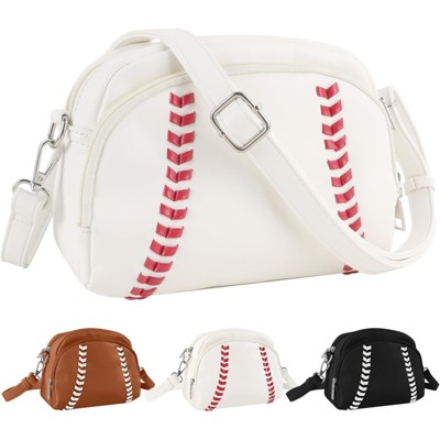 FATMOON Baseball Crossbody Purses for Women Mom Sport Small Baseball Shoulder Bag Vegan Leather Softball Handbags