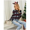 Clearlove Christmas Sweaters for Women Casual Crewneck Long Sleeve Snowflake Print Cable Knit Pullover Sweater Tops - 4 of 4