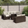 vidaXL Garden Sofa Set Brown, Cream White - 2 of 4
