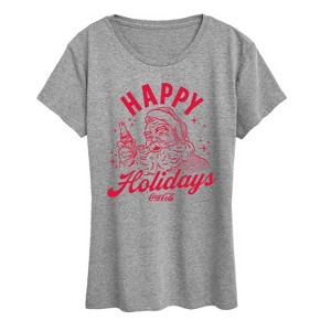 Women's - Coca-Cola - Happy Holidays Coke Short Sleeve Graphic T-Shirt - 1 of 4