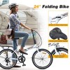 KWPZQEB 24 Inch Folding City Bike, Adult Bike with Steel Frame & Shimano 7 Speed, Lightweight Bike with Front & Rear V-brakes, Folding Bike - 4 of 4
