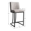 Dovelina Modern Linen Upholstered Barstool Set of 2 - 3 of 4