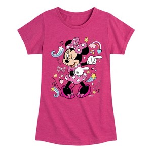 Girls' - Disney - Minnie Mouse Fitted Short Sleeve Graphic T-Shirt - 1 of 4