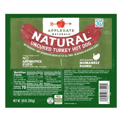 Applegate Naturals Uncured Turkey Hotdogs - 10oz