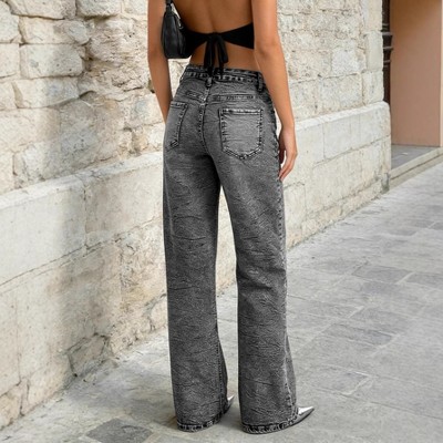 Garvee Women's Fashion Jeans Wide Straight Leg High Waist Denim Pants Vintage Trousers with Pockets