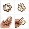 Unique Bargains Women's Acrylic Flower Hair Claw Clip Purple Brown 1.97"x1.77"x1.30" 2 Pcs - 4 of 4