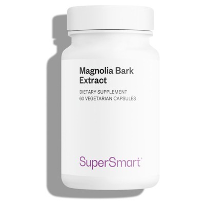SuperSmart Magnolia Bark Extract 300mg per Day - 90% Honokiol & Magnolol - Magnolia Bark Supplement | Non-GMO & Gluten Free - 60 Vegetarian Capsules