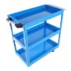 Vynxaria 3-Tier Utility Storage Shelves - Heavy Duty Rolling Tool Cart with Lockable Wheels, Blue, 450 LBS Capacity - 4 of 4