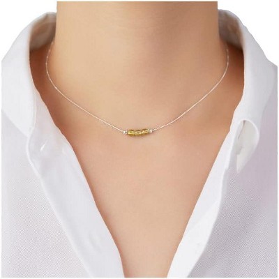 925 Sterling Silver Choker Necklace, Handmade with 3 Birthstone Beads for Women