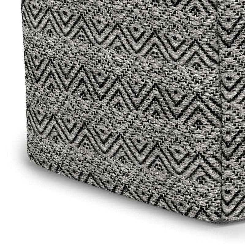 Flora Square Woven PET Polyester Pouf Gray/Black - WyndenHall, 4 of 8