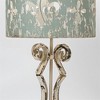 Chic Vintage Table Lamp with Distressed Cream and Blue Shade, Decorative Scroll Base, 33.66" Height, 1pc - 4 of 4