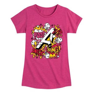 Girls' - Marvel - Avengers Scribble Doodles Fitted Short Sleeve Graphic T-Shirt - 1 of 4