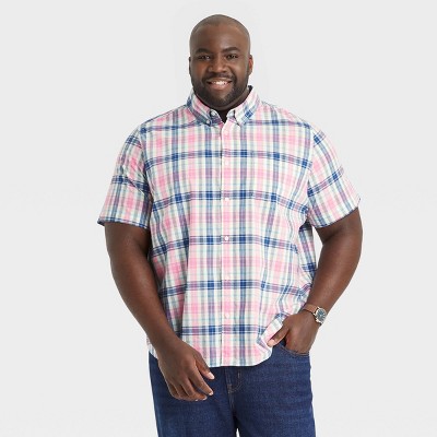 mens short sleeve plaid dress shirts