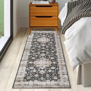 Acekool 9x12 Washable Boho Vintage Medallion Area Rug, Non-Slip, Stain Resistant, Non-Shedding Carpet for Living Room, Bedroom, Office - 1 of 4