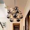 LLHZSY 12-Light Modern Globe Glass Kitchen Island Pendant Sputnik Chandelier with Black Smoke Glass Globe - W24" - 3 of 4