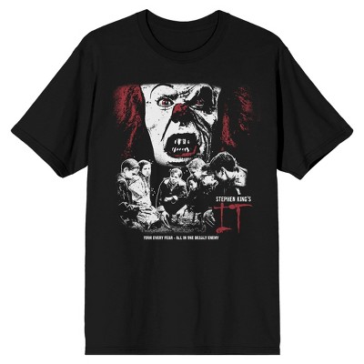 It 1990 Pennywise And Children Men's Black T-shirt-xxl : Target