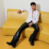 Campus Sutra Men Men's Chalk White Holographic Veined Textured Shirt - 3 of 3