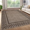 Washable Area Rug Living Room Rugs Modern Bordered Soft Throw Carpet Low Pile Non Slip Checkered Bedroom Rug Geometric Carpet for Nursery - 2 of 4