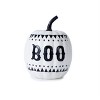 Spooky and Boo Pumpkin Set of 2 Polyresin Pumpkins – Stylish White & Black Halloween Accents 5"–7.5" by Melrose - 4 of 4