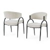 Kumasinova Dining Chairs Set of 2,Upholstered Kitchen Chairs with Fabric Seat,Black Metal Legs,265 LBS Capacity Chairs for Dining Room,Kitchen - 4 of 4