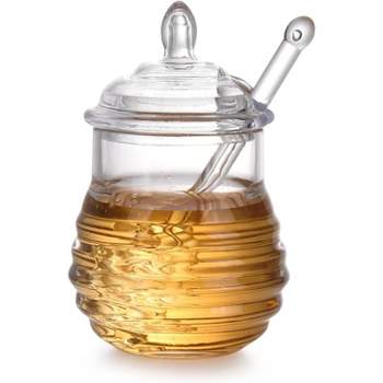 Bruntmor 9 Oz No Drip Honey Dispenser Jars - Clear
