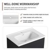 28 Inch Wall-Mounted Bathroom Vanity with Ceramic Sink and Storage Drawers - Black - 4 of 4