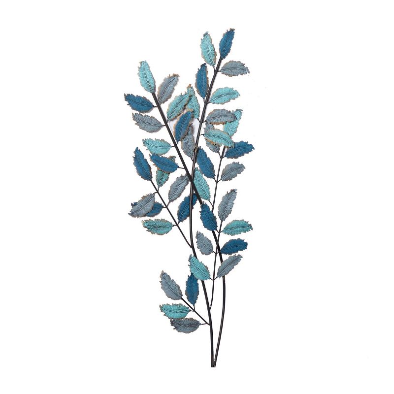 Metal Leaf Wall Decor with Gold Accent Blue - Olivia & May, 4 of 19