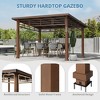 Arceso Hardtop Gazebo, Outdoor Pergola with Metal Roof, Wooden Frame & Permanent Patio Canopy, Pavilion Grill Gazebo for Patio, Backyard, Garden - 4 of 4