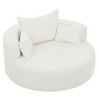 Sapphtopaz 1pc Accent Chair Upholstered Lounge Chair with 3 Removable Pillows, Swivel Round Sofa Chair, 360° Swivel Chair Accent Barrel Chair - 3 of 4