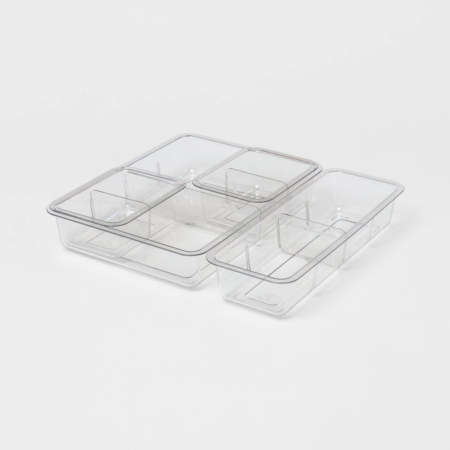 4pc Open Shallow Fridge Storage Bin Set - Brightroom™