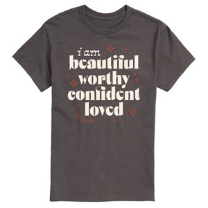 Men's - Instant Message - Beautiful Worthy Confident Loved Short Sleeve Graphic T-Shirt - 1 of 4