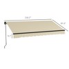 Vynxaria Retractable Awning - 10' x 8' Patio Sunshade Canopy with Manual Crank - Beige and White - 4 of 4