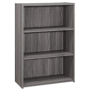 Monarch Specialties Bookshelf Bookcase 4 Tier 36InchH Office Bedroom Laminate Grey Transitional - 1 of 4