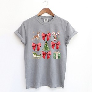 Simply Sage Market Women's Coquette Christmas Collage Short Sleeve Garment Dyed Tee - 1 of 4