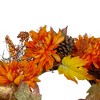 Northlight Mums and Acorns Artificial Floral Twig Wreath, 22-Inch, Unlit - 4 of 4