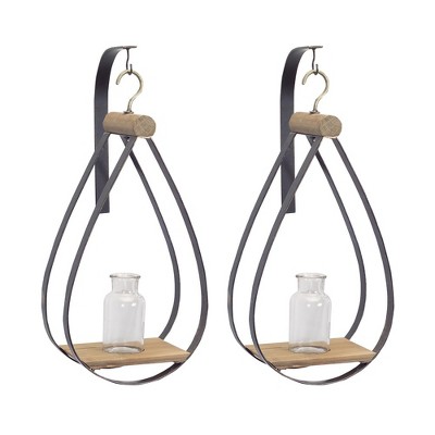 Melrose Hanging Bottle Vase (Set of 2)