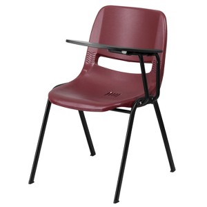 Emma and Oliver Ergonomic Shell Chair with Left Handed Flip-Up Tablet - Tablet Arm Desk - 1 of 4