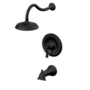 Tosca Single Handle Tub and Shower Faucet with Valve and 1.8 GPM Showerhead Oil Rubbed Bronze : Microfiber, Machine Washable, Non-Slip Backing - 1 of 3