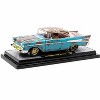 1957 Chevrolet Bel Air Hardtop Blue (Rusted) with Brown Top Limited Edition to 6650 pieces 1/24 Diecast Model Car by M2 Machines - image 2 of 3