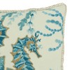 20"x20" Oversize Sea Horse with Poly Filling Square Throw Pillow Aqua Blue - Saro Lifestyle: Indoor Cotton Decorative Cushion, Zippered - image 3 of 4